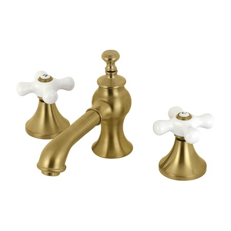 Kingston Brass KC7067PX Vintage 8" Widespread Bathroom Faucet, Brushed Brass KC7067PX